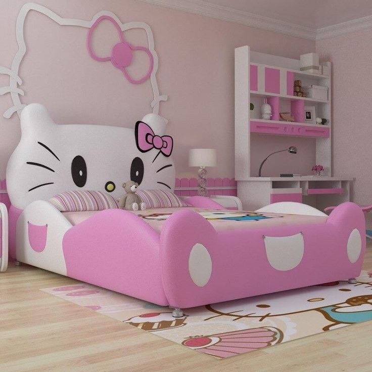 inspirasi desain cartoon world untuk kamar anak (hello kitty)