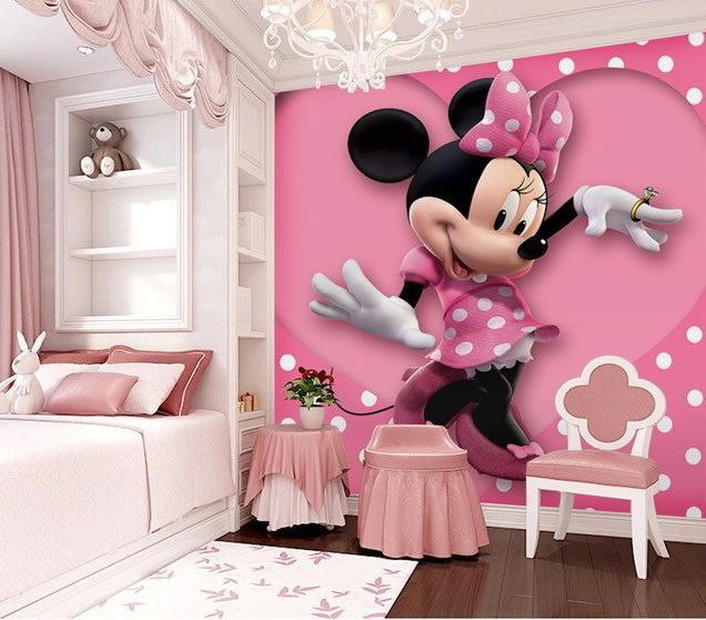 inspirasi desain cartoon world untuk kamar anak (minnie mouse)