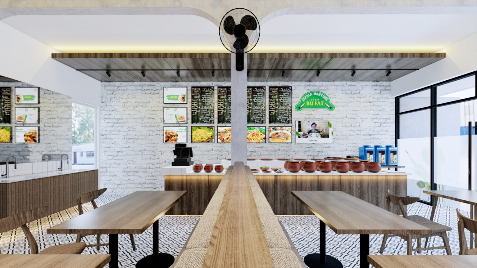 Desain Interior Rumah Makan Bu Fat