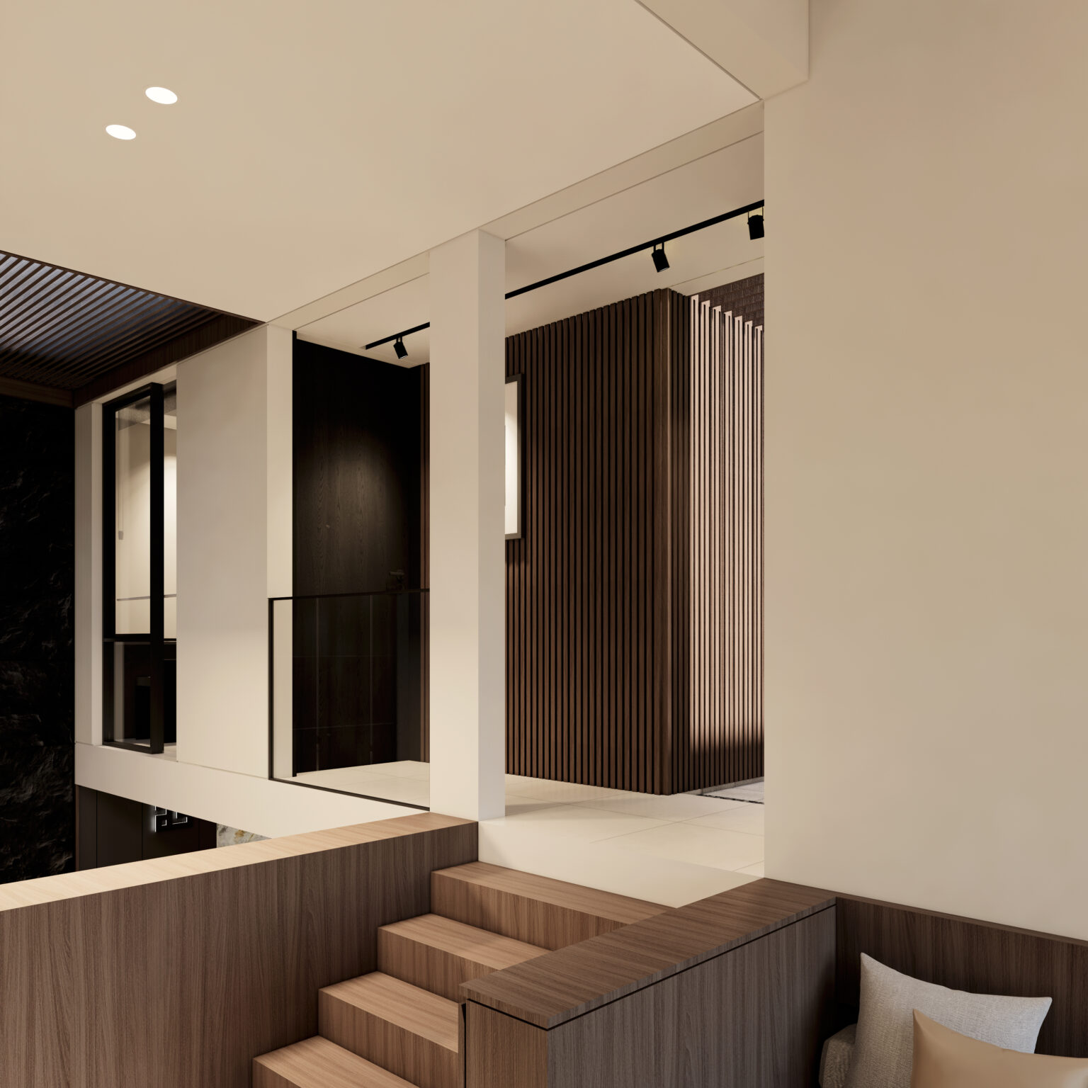 desain arsitektur dan interior koridor atas NY HOUSE Solo