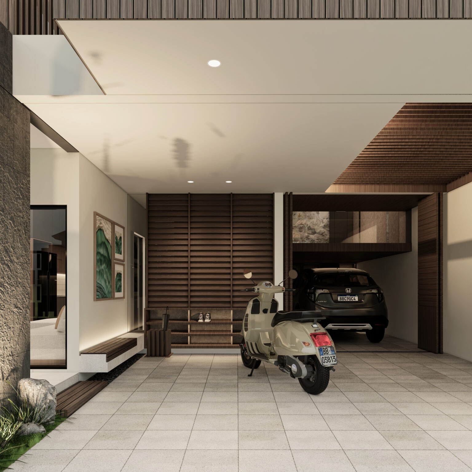 desain arsitektur dan interior teras NY HOUSE Solo